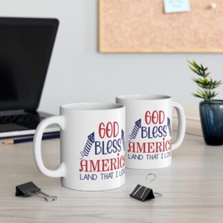 Patriotic 11oz Mug - "God Bless America" Design