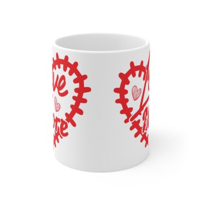 Love More Heart Design Mug - 11oz Cute Coffee Cup for Valentine’s Day and Everyday Gifts - Image 2