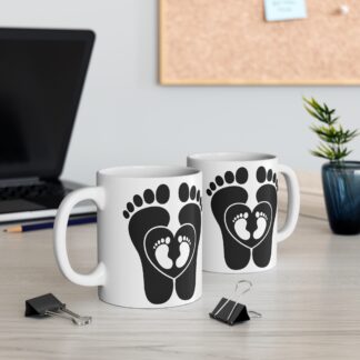 Baby Feet with Heart Containing Baby Feet | White Ceramic Mug 11oz