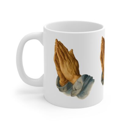 Artistic Prayer Hands 11oz Mug - Perfect for Spiritual Reflection - Image 3