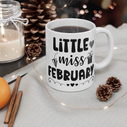 Cute 'Little Miss February' Mug - 11oz Coffee Cup for February Birthdays & Celebrations - Image 5