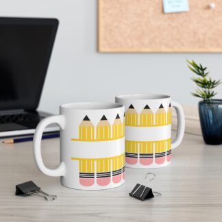 Colorful Pencil Design 11oz Mug - Perfect Gift for Teachers and Students
