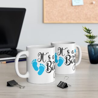 It's a Boy with Blue Feet | White Ceramic Mug 11oz