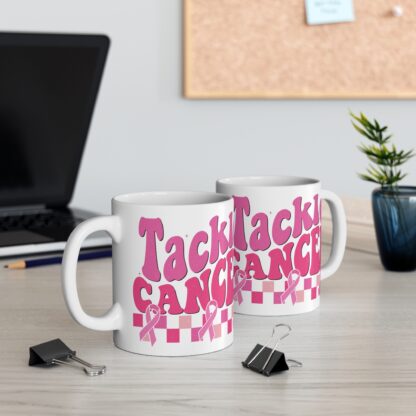 Inspirational Tackle Cancer Mug - 11oz Pink Ribbon Coffee Cup