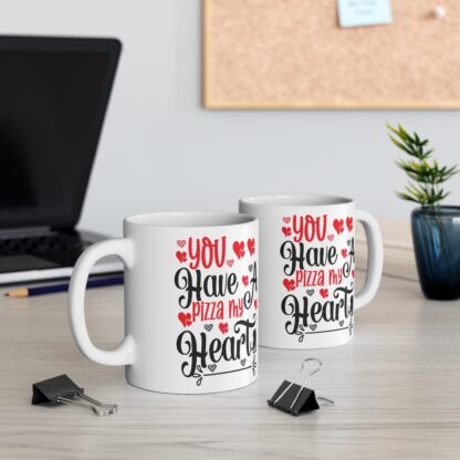 Heartfelt Pizza Mug - 11oz Ceramic Coffee Cup for Pizza Lovers