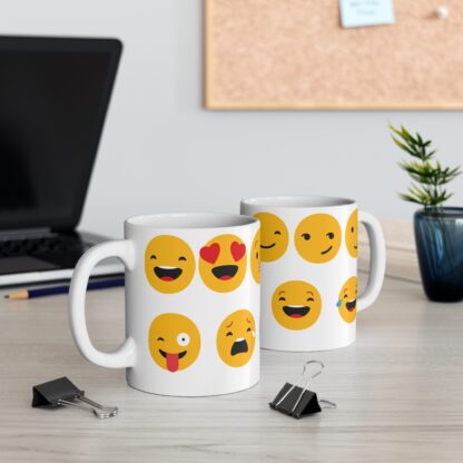 Multi-Emojis | White Ceramic 11oz Mug - Image 4
