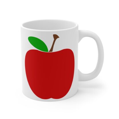 Red Apple on White Background |11oz Ceramic Mug - Image 4