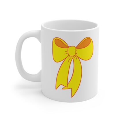 Yellow Ribbon on Both Sides | White Ceramic Mug 11oz - Image 3