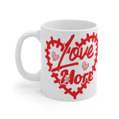 Love More Heart Design Mug - 11oz Cute Coffee Cup for Valentine’s Day and Everyday Gifts - Image 3