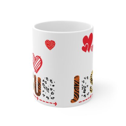 I Love Jesus Mug – 11oz Heart Design - Image 2