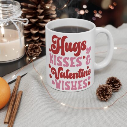 Valentine's Day Mug - Hugs Kisses & Wishes - 11oz Coffee Cup - Image 5
