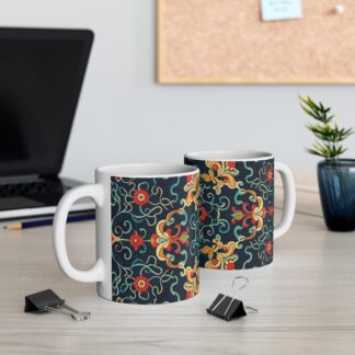 Colorful Floral Pattern 11oz Mug - Perfect for Home or Office