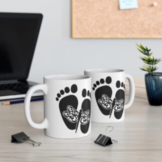 Baby Feet with Dragon Fly | White Ceramic Mug 11oz