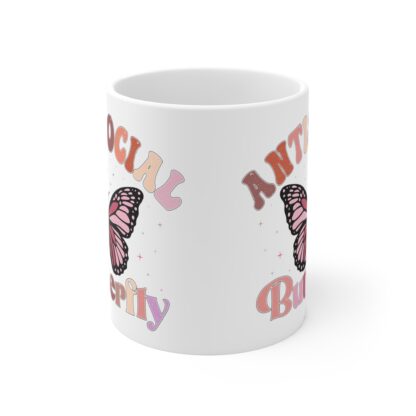 Antisocial Butterfly Mug - 11oz Ceramic Coffee Cup for Introverts - Image 2
