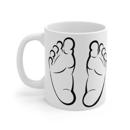Baby Feet Black | White Ceramic Mug 11oz - Image 3