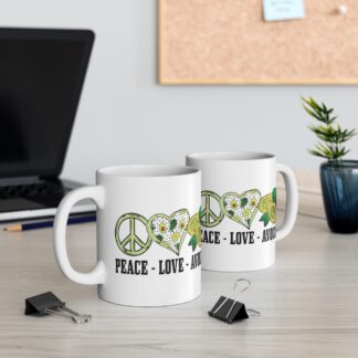 Peace Love Avocado Mug - 11oz Ceramic Coffee Cup for Avocado Lovers