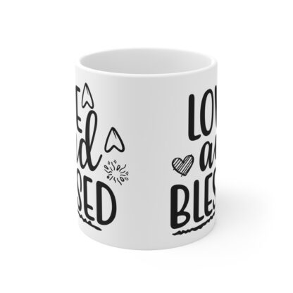 Love & Blessed Mug - 11oz Ceramic Coffee Cup for Gifting, Home Decor, Inspirational Drinkware, Birthday, Gratitude Gifts, Self-Care - Image 2