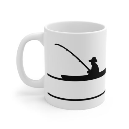 Fishing Lover's Mug - 11oz with Fisherman Silhouette Design - Image 3