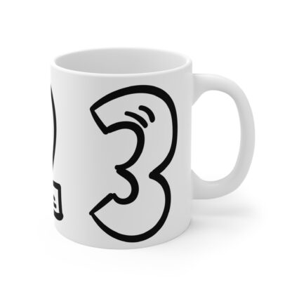 1-2-3 Numeric White Ceramic Mug 11oz - Image 4
