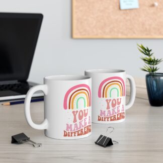 Inspirational Rainbow Mug - You Make a Difference 11oz Coffee Cup
