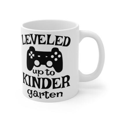 Leveled Up to Kindergarten Gaming Mug - Fun Gift for Gamers and Parents - Image 4