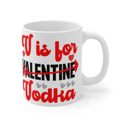 Funny Valentine Mug - "V is for Vodka" - Gift for Couples - Image 4