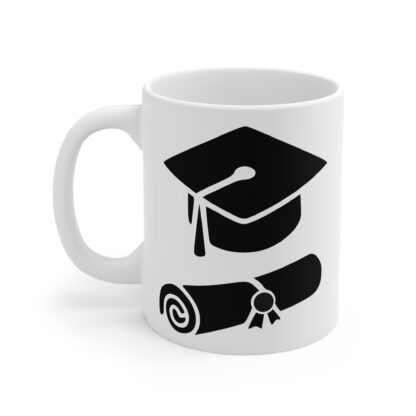 Graduation Cap and Diploma | 11oz White Ceramic Mug - Image 3