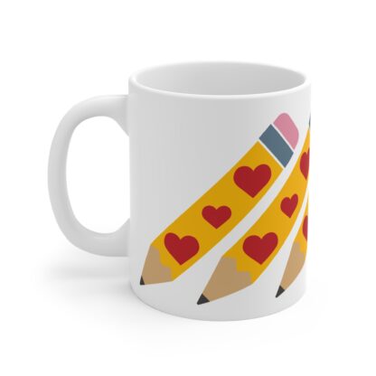Colorful Heart-Pencil Mug for Creative Souls – Perfect Gift for Teachers and Students - Image 3