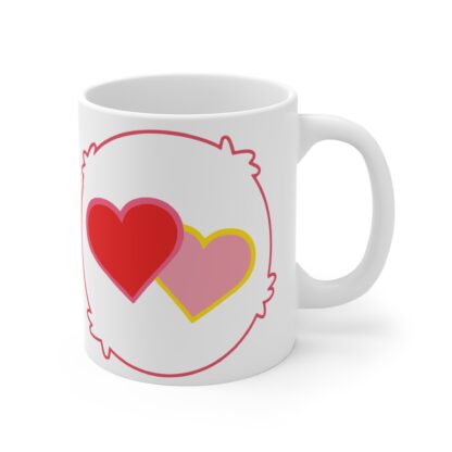 Two Red Hearts | White Ceramic Mug 11oz - Image 4