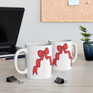 Red Ribbons | White Ceramic Mug 11oz