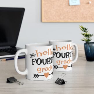 Hello Fourth Grade Mug - 11oz Teacher Gift for Elementary Students