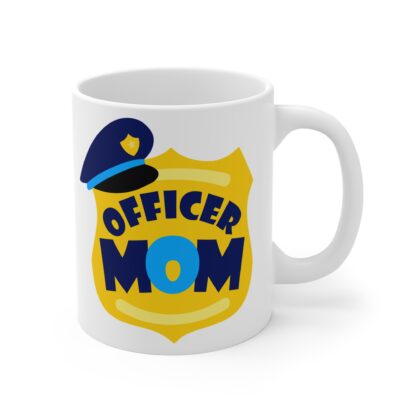 Office Mom Badge & Hat | White Ceramic Mug 11oz - Image 4