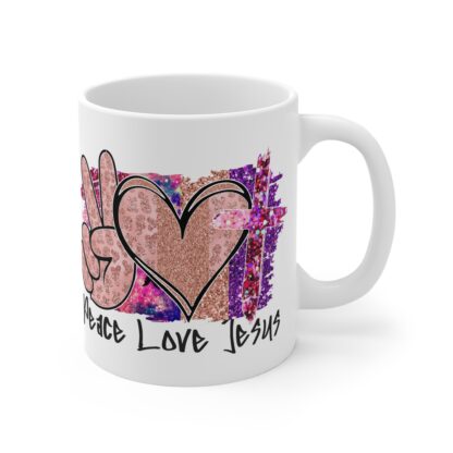 Peace Love Jesus Mug - 11oz Inspirational Coffee Cup - Image 4