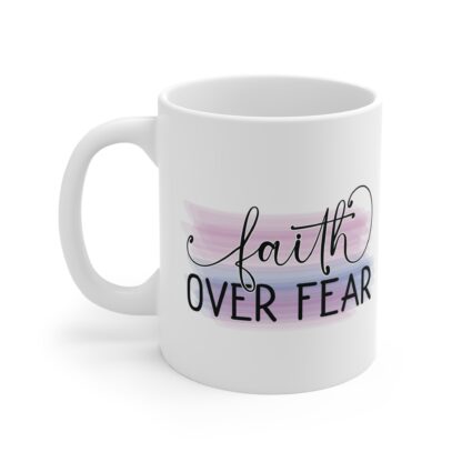 Inspirational Faith Over Fear Mug - 11oz Coffee Cup for Daily Motivation - Image 3