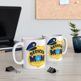 Office Mom Badge & Hat | White Ceramic Mug 11oz