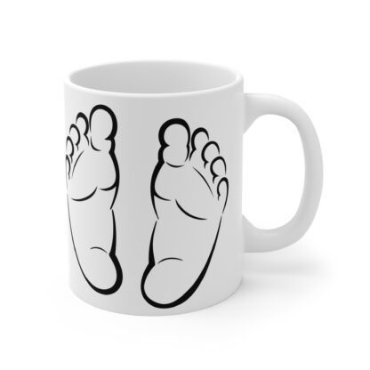 Baby Feet Black | White Ceramic Mug 11oz - Image 4
