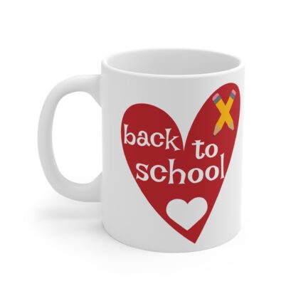 Back to School Heart Mug – 11oz Coffee Cup for Teachers & Students - Image 3