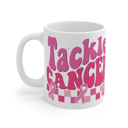Inspirational Tackle Cancer Mug - 11oz Pink Ribbon Coffee Cup - Image 3