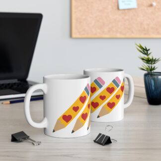 Colorful Heart-Pencil Mug for Creative Souls – Perfect Gift for Teachers and Students