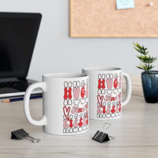 Hugs and Kisses Mug - 11oz Ceramic Coffee Cup for Love and Friendship