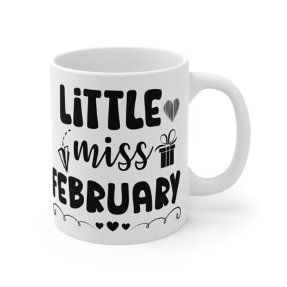 Cute 'Little Miss February' Mug - 11oz Coffee Cup for February Birthdays & Celebrations - Image 4