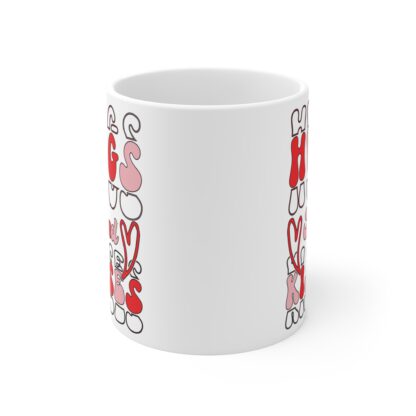 Hugs and Kisses Mug - 11oz Ceramic Coffee Cup for Love and Friendship - Image 2
