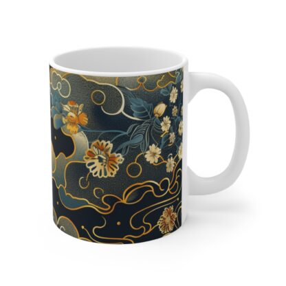 Elegant Floral Cloud Design Mug - 11oz Coffee Cup for Nature Lovers - Image 4