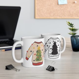 Festive Sweater Mug - 11oz Christmas Coffee Cup with Holiday Design