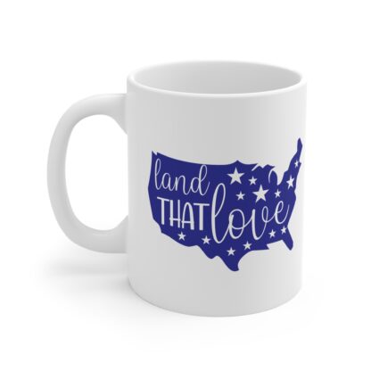 11oz Love & Stars Mug - 'Land That Love' Design for Nostalgic Coffee Lovers - Image 3