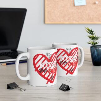 Heartfelt Blessed Mug, Valentines Day Gift, Coffee Cup, Love Theme, Unique Design, Appreciation Present