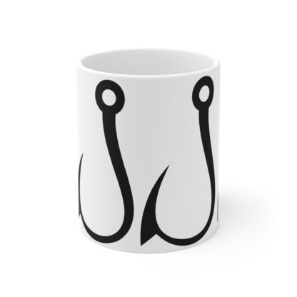 Fishing Hooks Mug – 11oz Stylish Coffee Cup for Anglers - Image 2