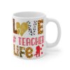 Love #Teacher Life Mug - 11oz Ceramic Coffee Cup for Educators - Image 4