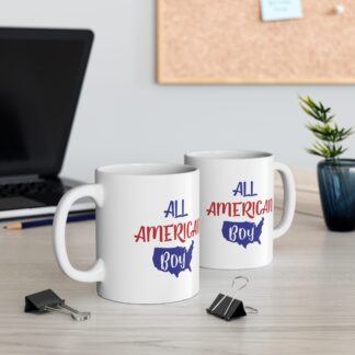 All American Boy Mug - 11oz Coffee Cup for Patriotic Gifts