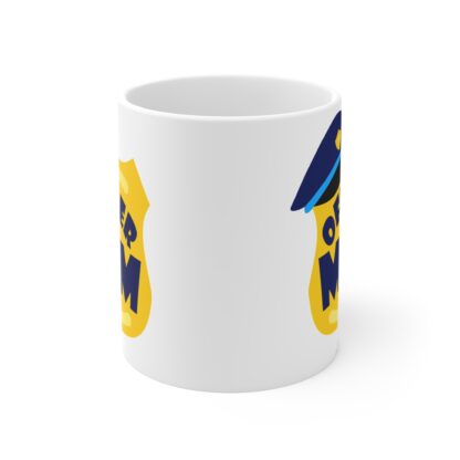 Office Mom Badge & Hat | White Ceramic Mug 11oz - Image 2